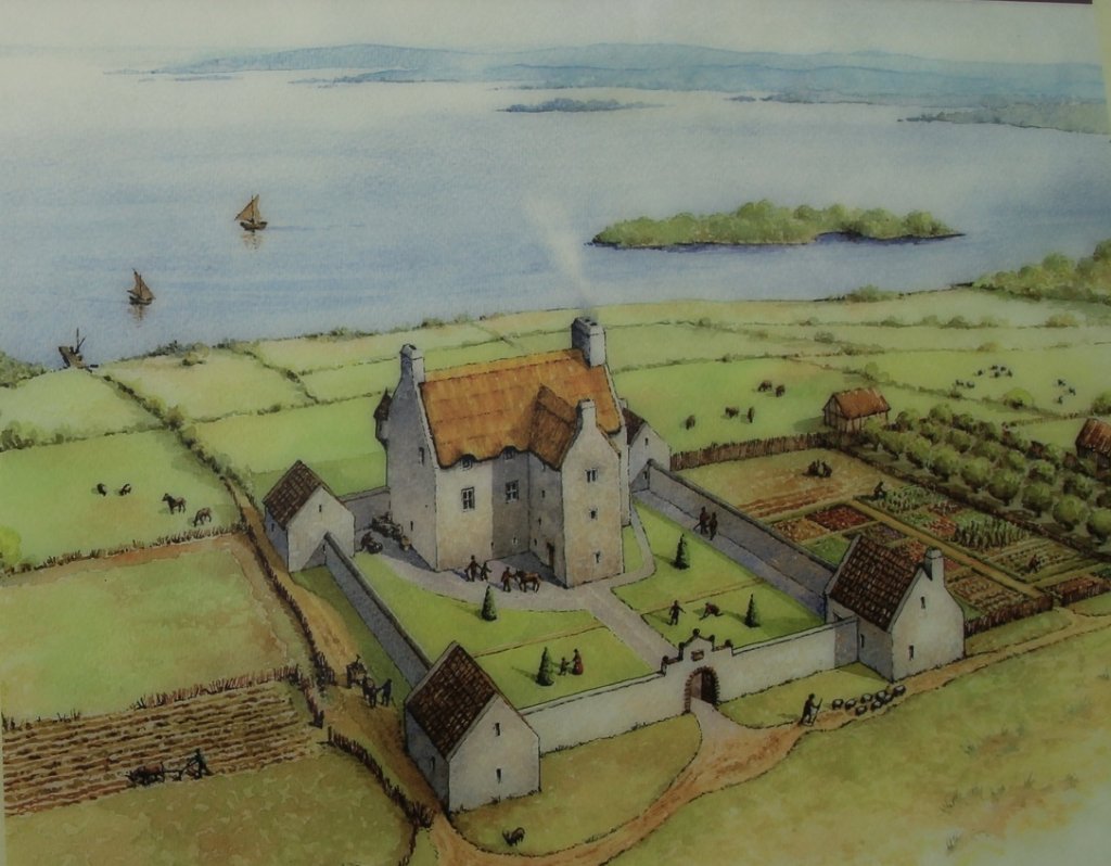 Zeichnung von Tully Castle damals